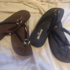 Black and brown sandals